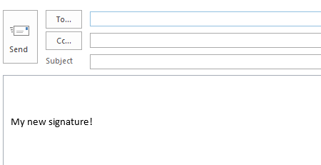 Outlook 2013 new email example signature