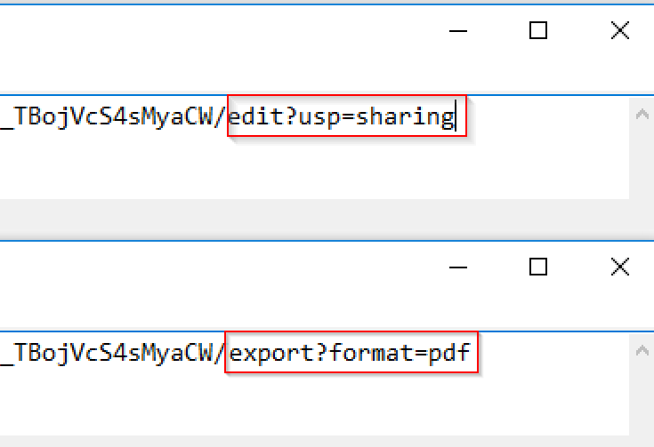 Google Sheets change URL parameter