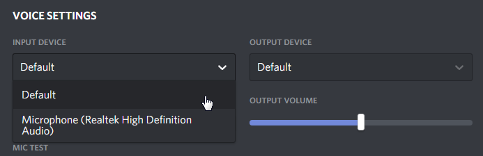 discord input and output