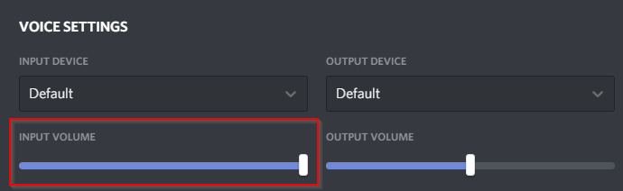 Discord input volume mic not working