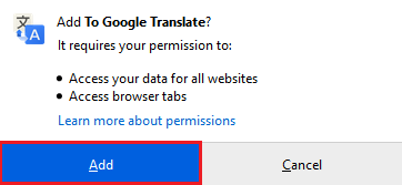 Firefox Add-ons Page Add Browser Extension Confirmation