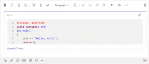 How to Send a Code Snippet in Microsoft Teams