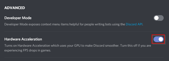 Discord Disable Hardware Acceleration