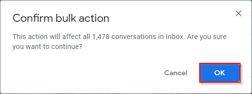 Gmail Confirm Mark all as Read