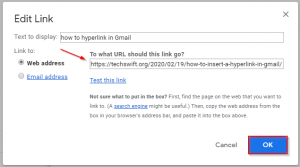 Gmail Insert Text Hyperlink