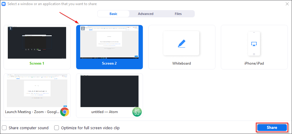 how to share screen on zoom without showing desktop