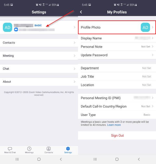 Change Zoom Profile Photo in Zoom App