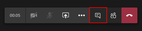Microsoft Teams Chat Icon in Call Options