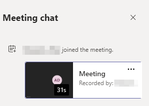 Microsoft Teams Chat With Recording in it