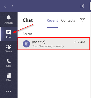 Microsoft Teams Recent Meeting Chat