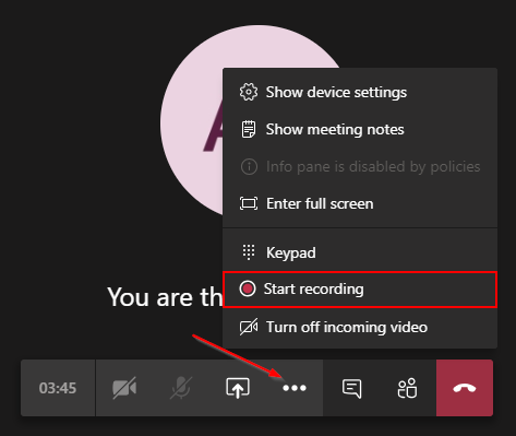 how to record a video presentation on microsoft teams