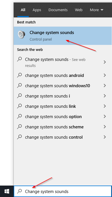 Change System Sounds in Start Menu