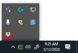 Dropbox Icon in System Tray