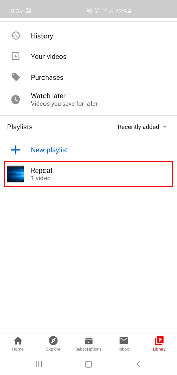 Select Playlist YouTube Mobile App