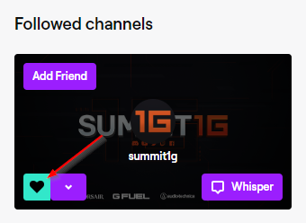 Twitch Unfollow Channel Button