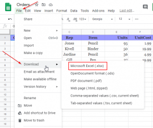 How to Download a Google Sheets Document