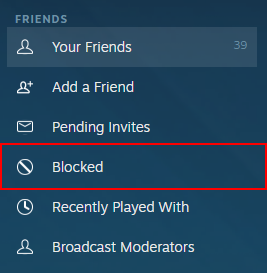 Steam Blocked Friends Link