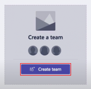 Microsoft Teams Create Team Button