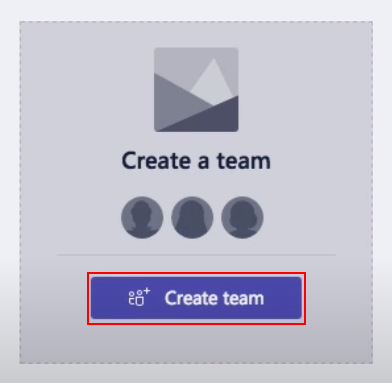 Microsoft Teams Create Team Button