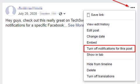 Facebook Disable Post Notifications on Desktop