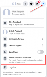 Facebook Switch to Classic Facebook
