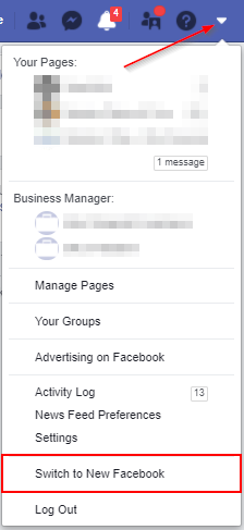 Facebook Switch to New Facebook