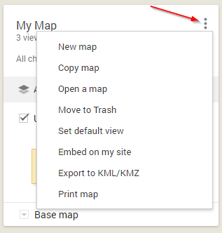 Google My Maps Share Options