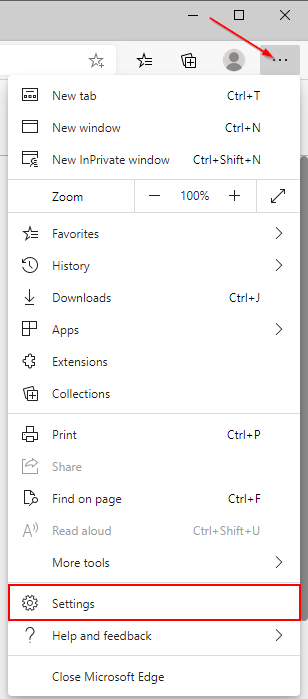 pop up settings in windows 10 edge