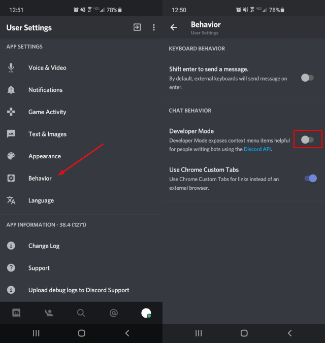 Discord Mobile App Android Enable Developer Mode