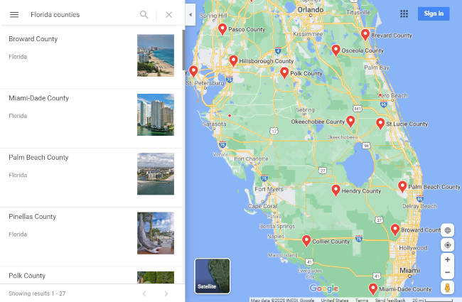 Google Maps All Counties In Florida 