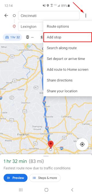 how to find hotels on my route