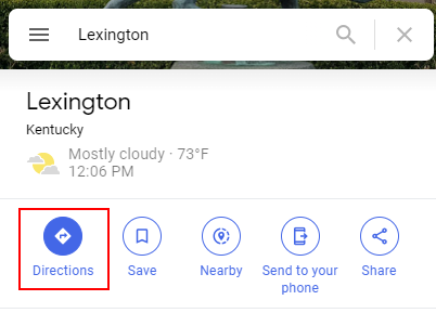 Google Maps Directions Button