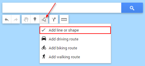 Google My Maps Draw a Shape or Line Button