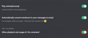 Discord Disable TTS in Settings