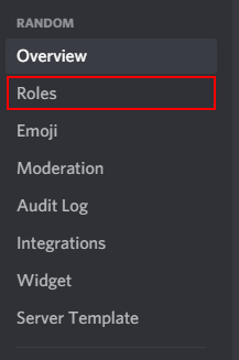 Discord Server Roles in Server Settings