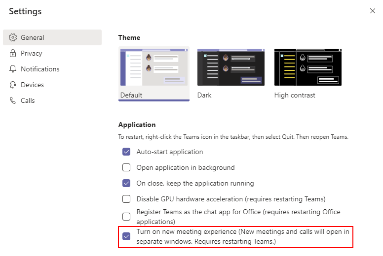 Microsoft Teams Disable Multi-Window Meetings