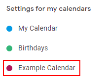 Google Calendar Calendar Under Calendar Settings