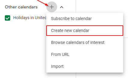 Google Calendar Create New Calendar