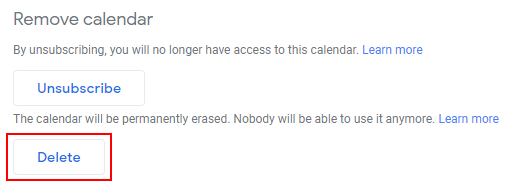Google Calendar Delete Calendar