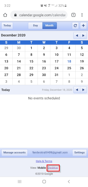 Google Calendar Mobile Desktop View Link