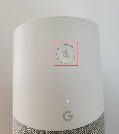 Google Home Microphone & Factory Reset Button on Back of Device