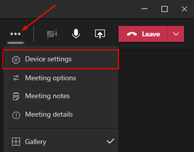 Microsoft Teams Device Settings During Meeting