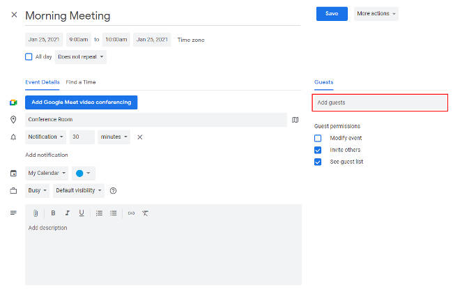 Google Calendar Edit Existing Event Add Guests Field