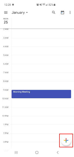 Google Calendar Mobile App Create New Event Button