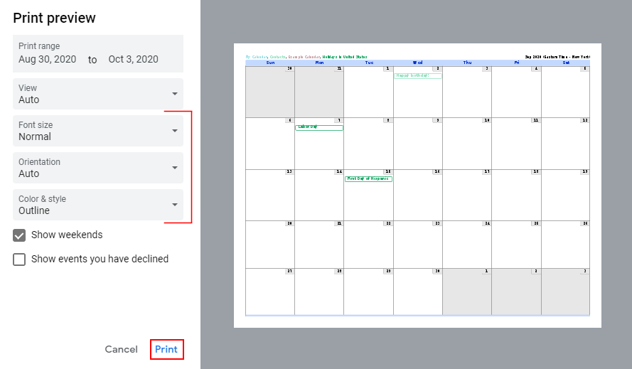 How To Create A Printable Calendar In Google