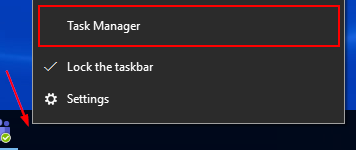 Right Click Task Bar Select Task Manager