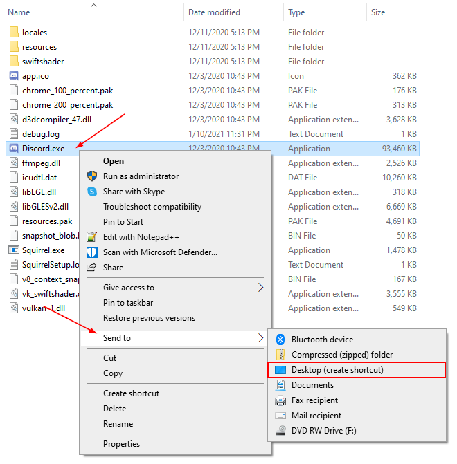 Create Discord Shortcut from LocalAppData Folder