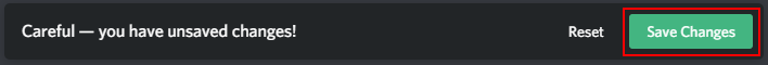 Discord Save Changes Button
