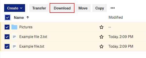 Dropbox Download Button With all Files and Folders Selected