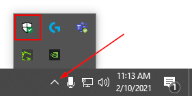 Windows Security Icon in System Tray